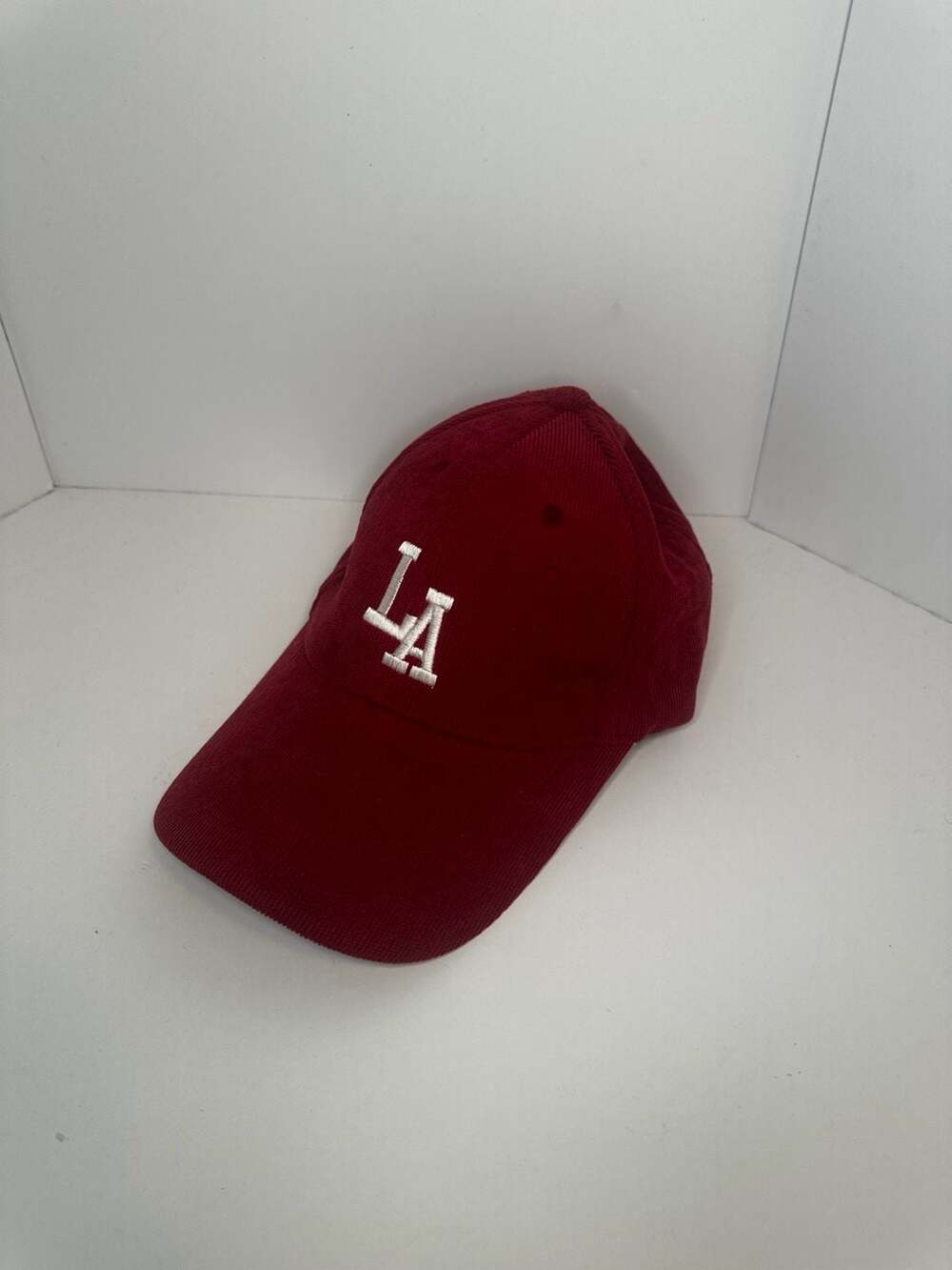 Unbranded LA Corduroy Baseball Cap Maroon Adjustable